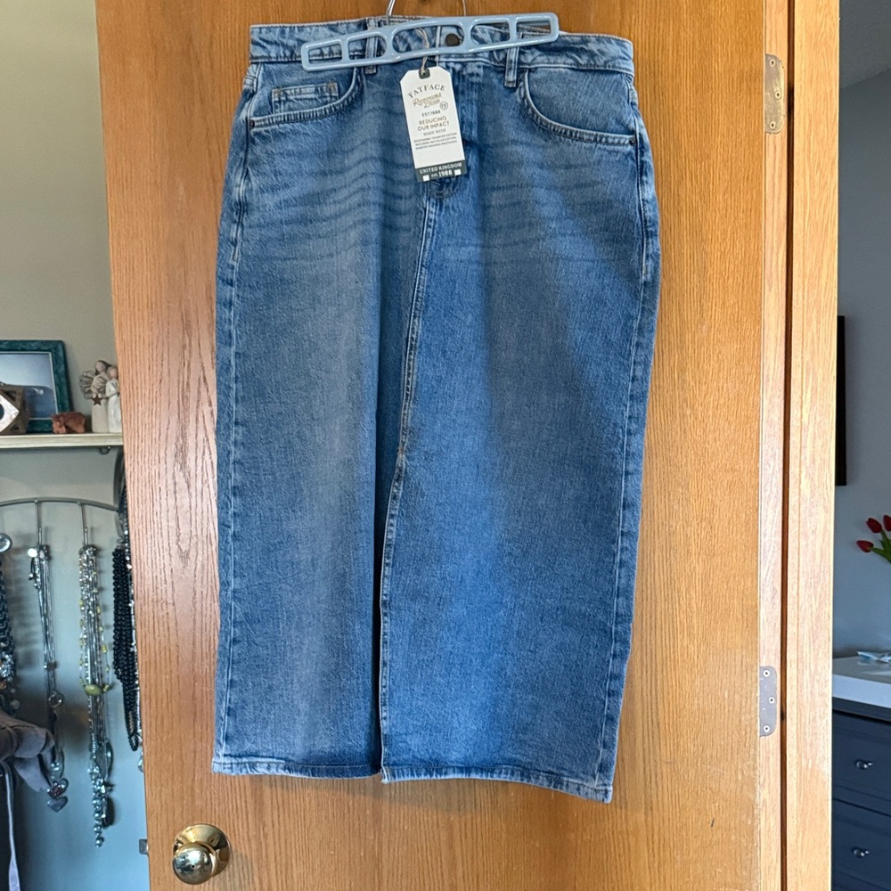 Fat Face Women's Blue Denim Skirt